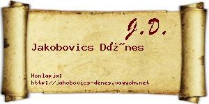 Jakobovics Dénes névjegykártya